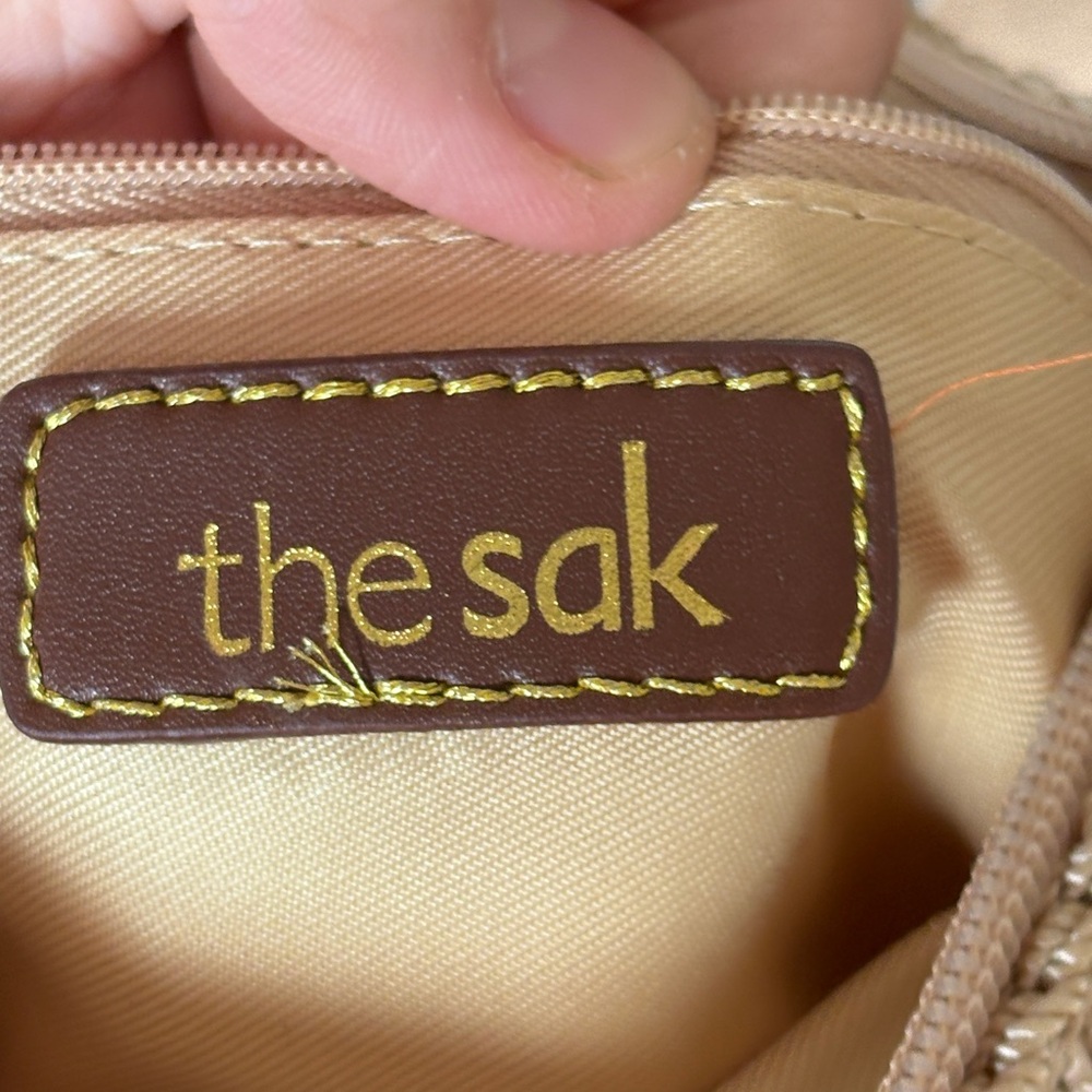 The Sak Tan Crochet Shoulder Bag with Pink Key - Picture 10 of 16